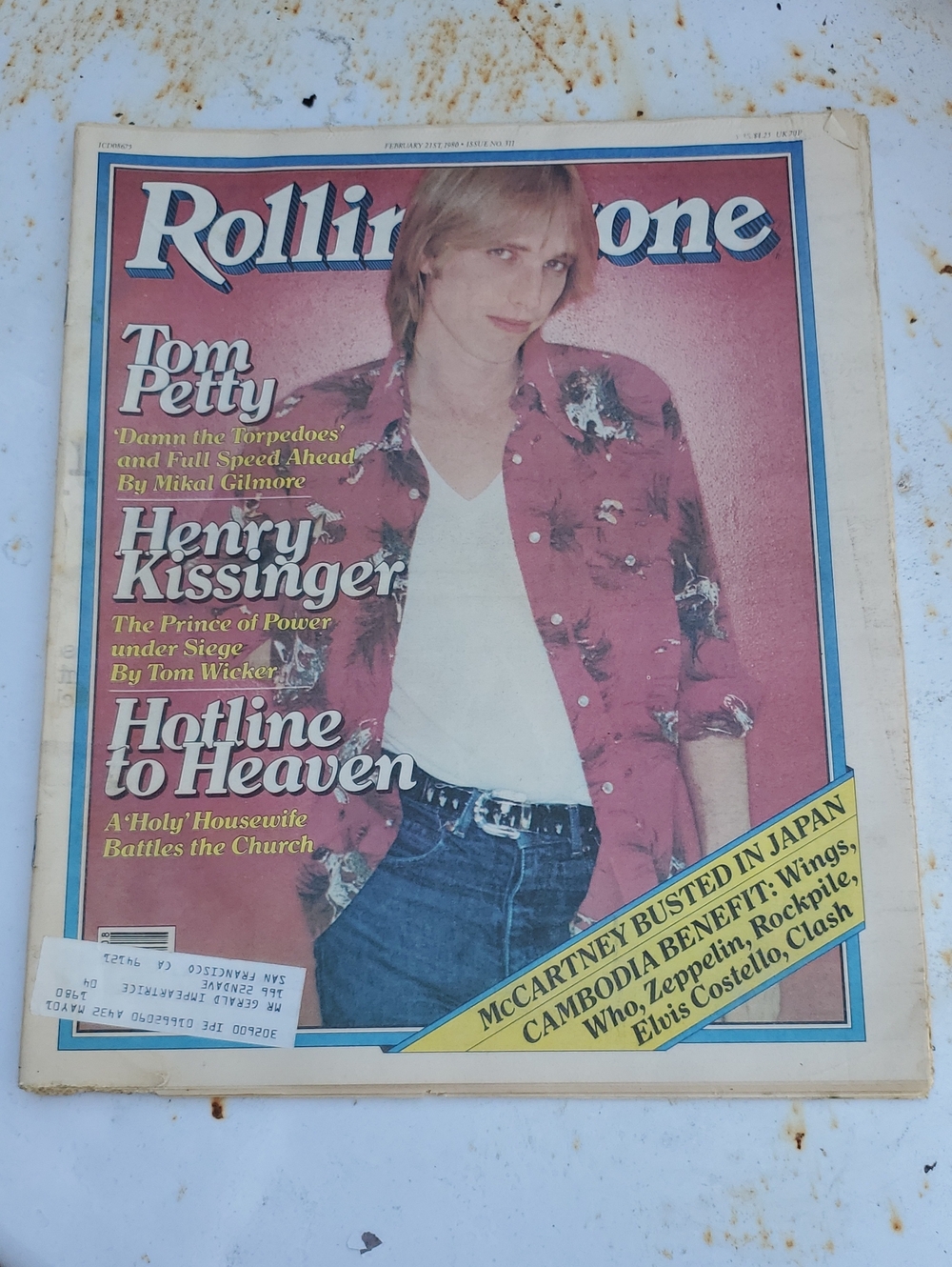 the Rolling Stones Tom Petty Cover Art Poster - Red, Blue, White